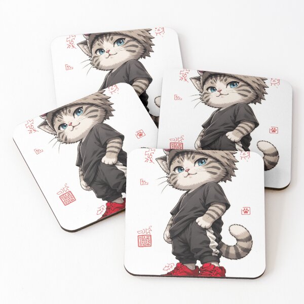 Item preview, Funny Anime Boar Mask Cat Pawsitive Vibes designed and sold by WelLarsDigitals.
