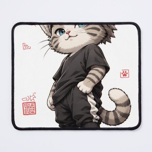 Item preview, Funny Anime Boar Mask Cat Pawsitive Vibes designed and sold by WelLarsDigitals.