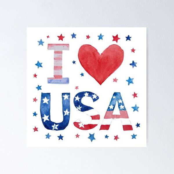 Artikelvorschau, Ich liebe die USA entworfen und verkauft von PamLeeDesign.