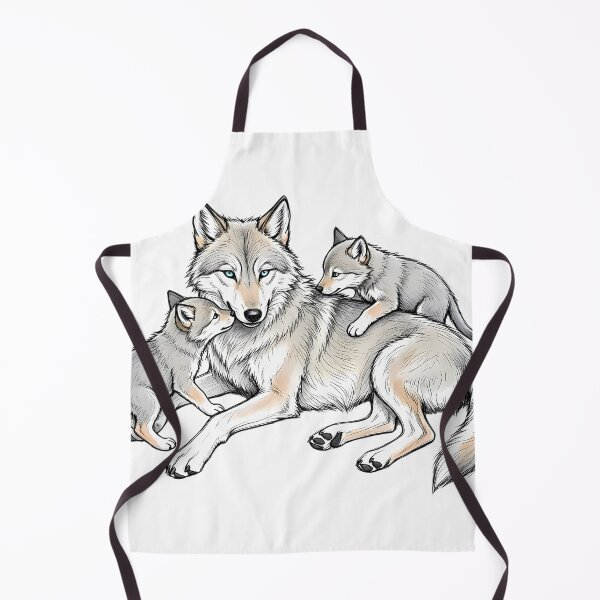 Item preview, Mother Wolf with Cute Pups Line Art designed and sold by jo-e-basta.