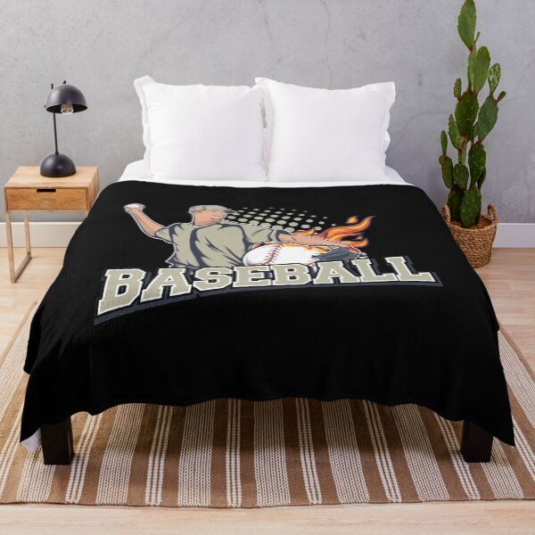 Item preview, Retro Pitcher Fire Ball Sport Illustration designed and sold by ChemiCrocheting.