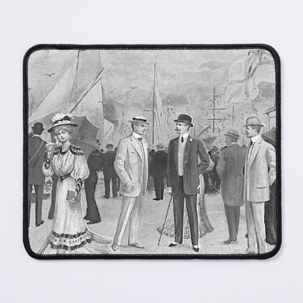 Item preview, Elegant regatta gathering with fashionable Edwardian seaside spectators designed and sold by Pierre de la Mare.