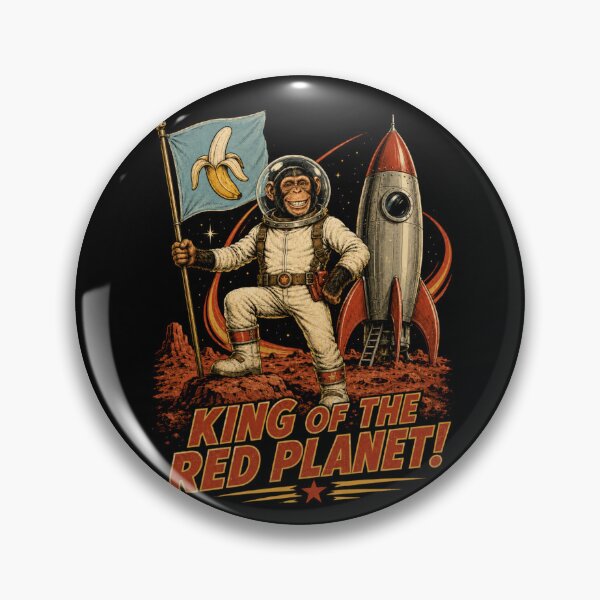 Item preview, King of the Red Planet! – Retro Mars Space Chimp designed and sold by Quantum Fashion.