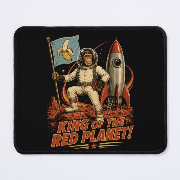 Item preview, King of the Red Planet! – Retro Mars Space Chimp designed and sold by Quantum Fashion.