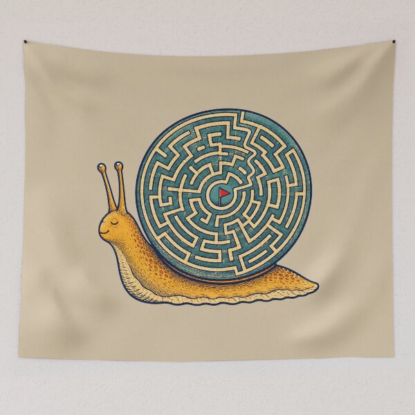 Item preview, Maze Snail – Slow Journey to the Goal designed and sold by VioVibe.
