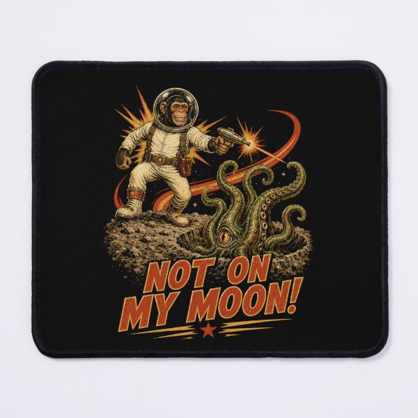Item preview, Not on My Moon! – Retro Astronaut vs Tentacle Alien designed and sold by Quantum Fashion.