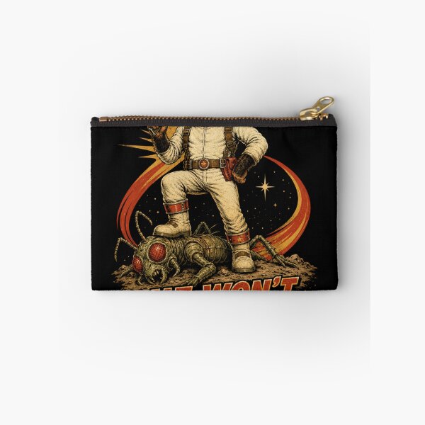 Item preview, He Won't Bug Me Again – Retro Space Chimp vs Giant Bug designed and sold by Quantum Fashion.