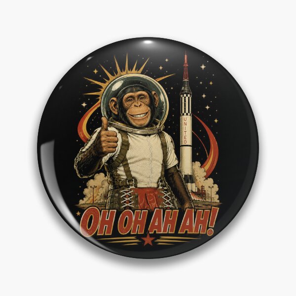Item preview, Oh Oh Ah Ah! – Vintage Space Chimp Astronaut designed and sold by Quantum Fashion.