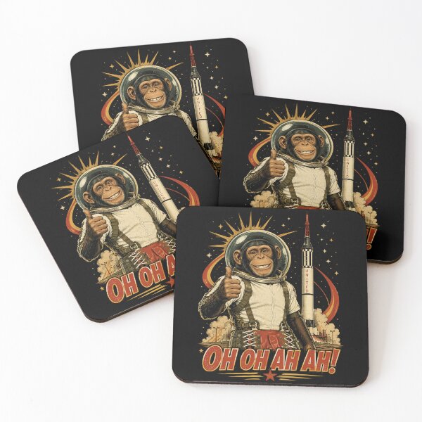 Item preview, Oh Oh Ah Ah! – Vintage Space Chimp Astronaut designed and sold by Quantum Fashion.