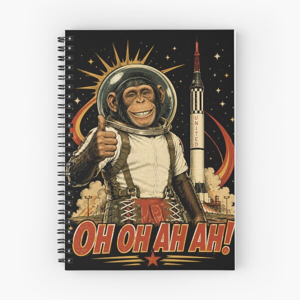 Item preview, Oh Oh Ah Ah! – Vintage Space Chimp Astronaut designed and sold by Quantum Fashion.