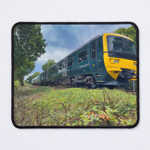 Item preview, Green British Passenger Train Travelling Through Countryside - Railway Photography designed and sold by leonwoods.