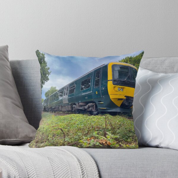 Item preview, Green British Passenger Train Travelling Through Countryside - Railway Photography designed and sold by leonwoods.