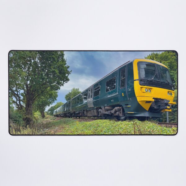 Item preview, Green British Passenger Train Travelling Through Countryside - Railway Photography designed and sold by leonwoods.