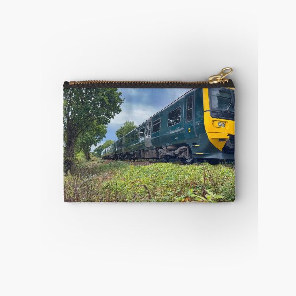 Item preview, Green British Passenger Train Travelling Through Countryside - Railway Photography designed and sold by leonwoods.