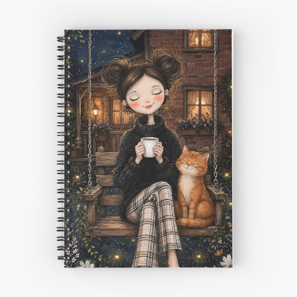 Item preview, Cozy Cottagecore Girl with Ginger Cat designed and sold by Moodprint5.