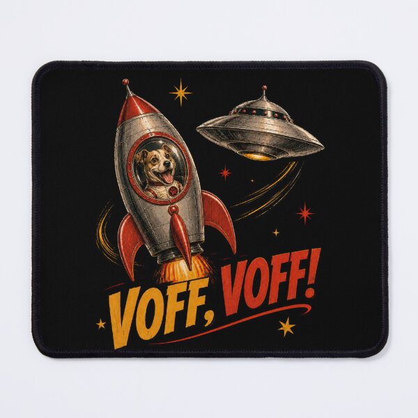 Item preview, Voff! Voff! – Vintage Sci-Fi Dog Astronaut designed and sold by Quantum Fashion.