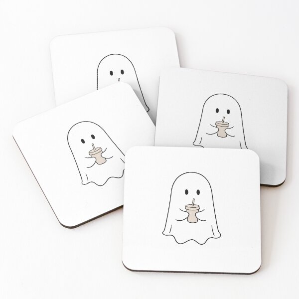Item preview, Cute Ghost drinking iced coffee designed and sold by Weastart.