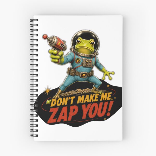 Item preview, Don't Make Me Zap You! – Retro Sci-Fi Frog Alien designed and sold by Quantum Fashion.
