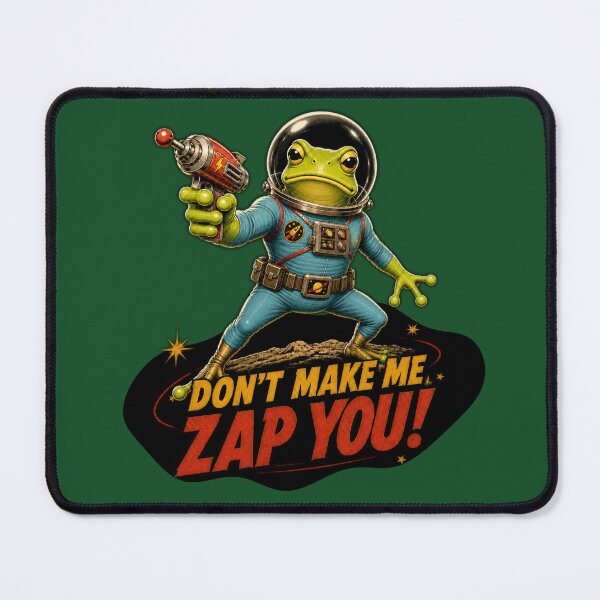 Item preview, Don't Make Me Zap You! – Retro Sci-Fi Frog Alien designed and sold by Quantum Fashion.