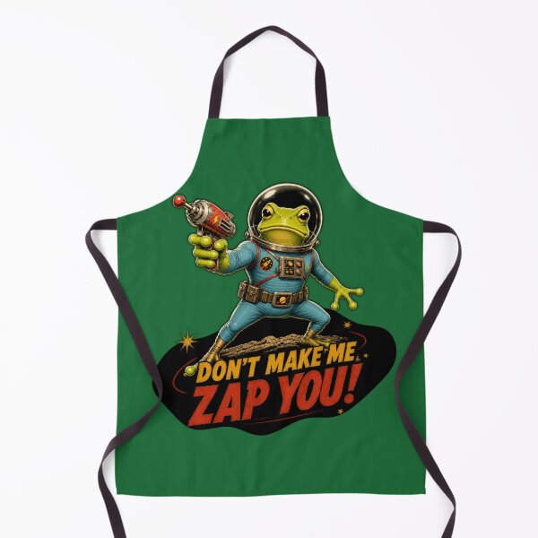 Item preview, Don't Make Me Zap You! – Retro Sci-Fi Frog Alien designed and sold by Quantum Fashion.