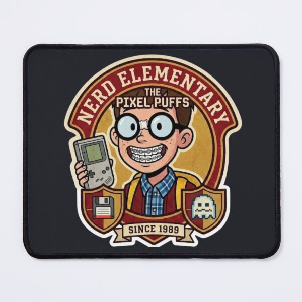 Item preview, Retro Nerd School Crest - Classic 89 Gamer Boy Sticker designed and sold by YunsCozyCorner.