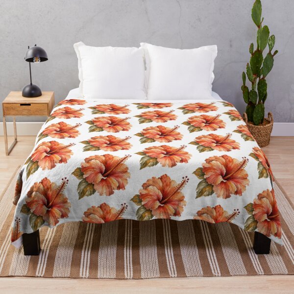 Item preview, Rustic Orange Hibiscus | Earthy Autumn Watercolor designed and sold by Nolmo.