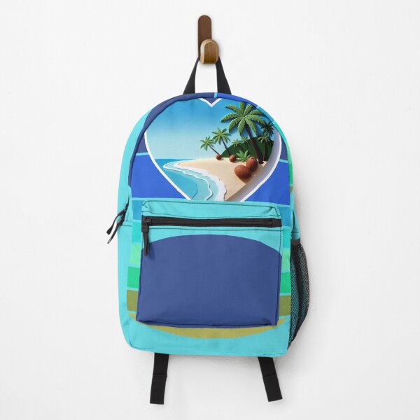 Item preview, Tropical Beach Palm Trees and Coconuts Retro Beach Stripes Beachy Heart designed and sold by Beachy.