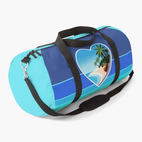 Item preview, Tropical Beach Palm Trees and Coconuts Retro Beach Stripes Beachy Heart designed and sold by Beachy.