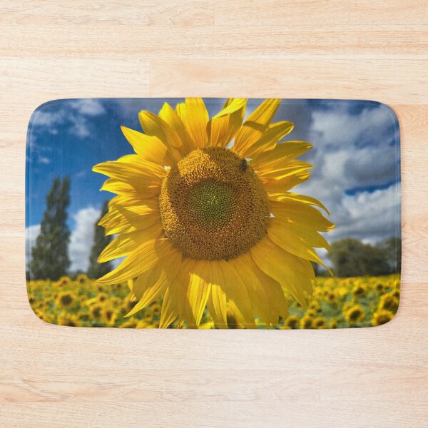 Item preview, Bright Sunflower Close Up in Summer Field - Floral Nature Photography designed and sold by leonwoods.