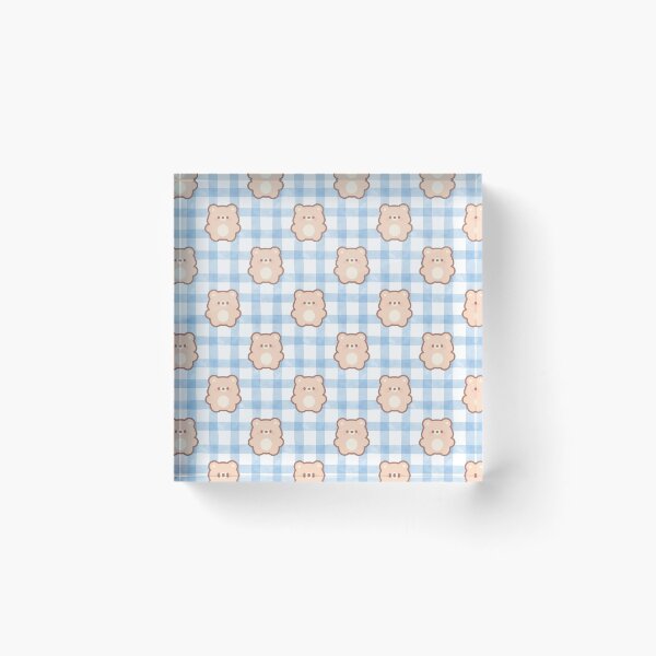 Item preview, Cute Teddy Bear Blue Gingham Pattern designed and sold by jianina-alondra.