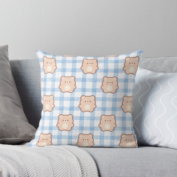 Item preview, Cute Teddy Bear Blue Gingham Pattern designed and sold by jianina-alondra.