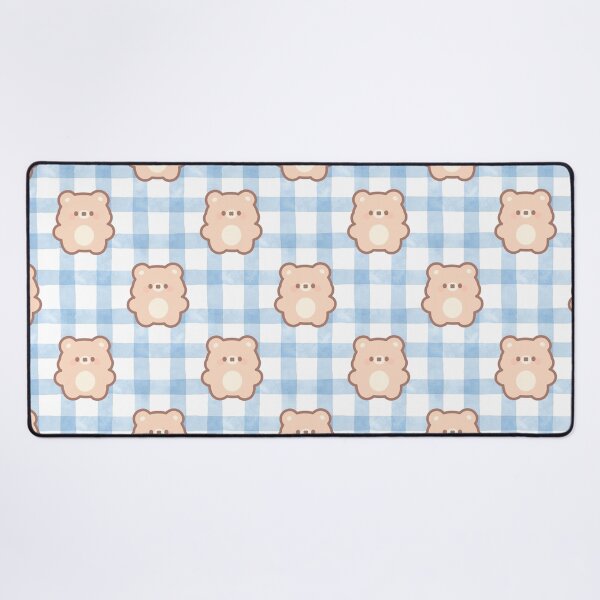 Item preview, Cute Teddy Bear Blue Gingham Pattern designed and sold by jianina-alondra.