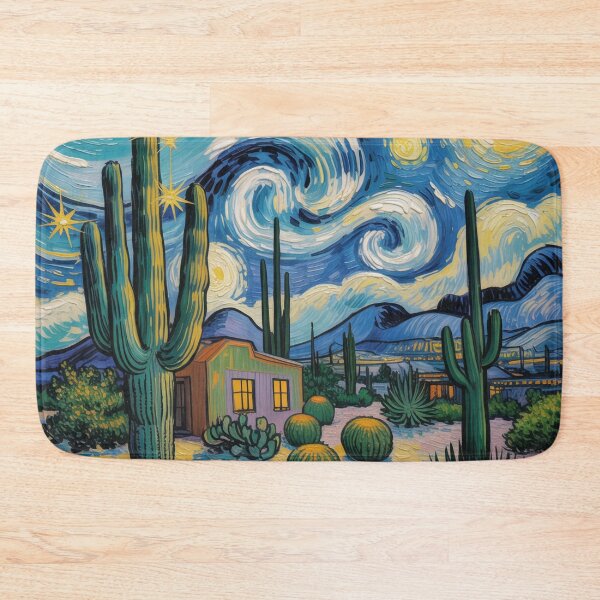 Item preview, Vincent van Gogh Style Desert Night with Saguaro Cactus & Stars designed and sold by Tamas Das.