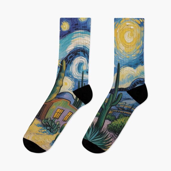 Item preview, Vincent van Gogh Style Desert Night with Saguaro Cactus & Stars designed and sold by Tamas Das.