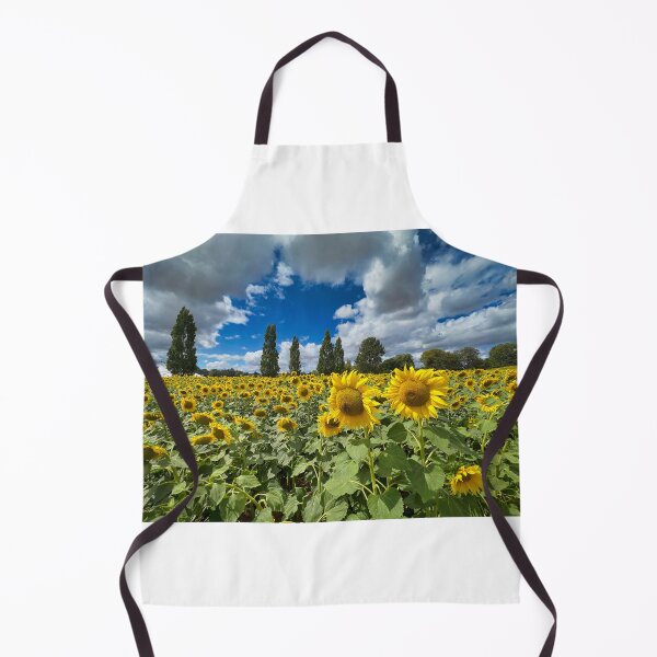 Item preview, Golden Sunflower Field Under Blue Sky - Summer Landscape Photography designed and sold by leonwoods.