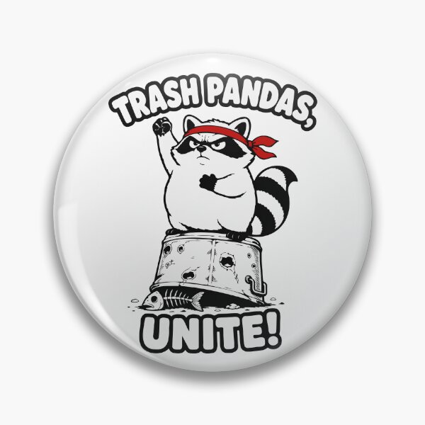 Item preview, Trash Pandas Unite Funny Raccoon Revolution Meme designed and sold by MalisoStickers.