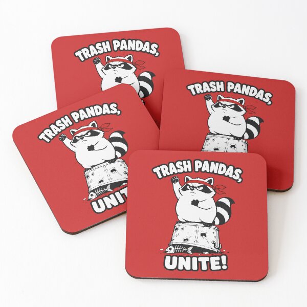 Item preview, Trash Pandas Unite Funny Raccoon Revolution Meme designed and sold by MalisoStickers.