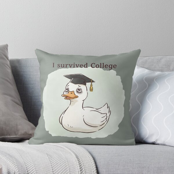Item preview, I Survived College – Tired College Graduate Duck Sticker designed and sold by ManggaeJM.