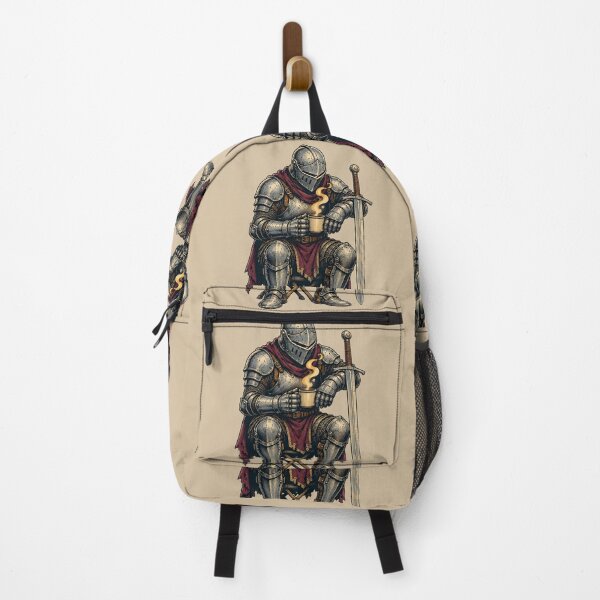 Item preview, Coffee Break Knight – Medieval Warrior Resting with a Hot Drink designed and sold by VioVibe.