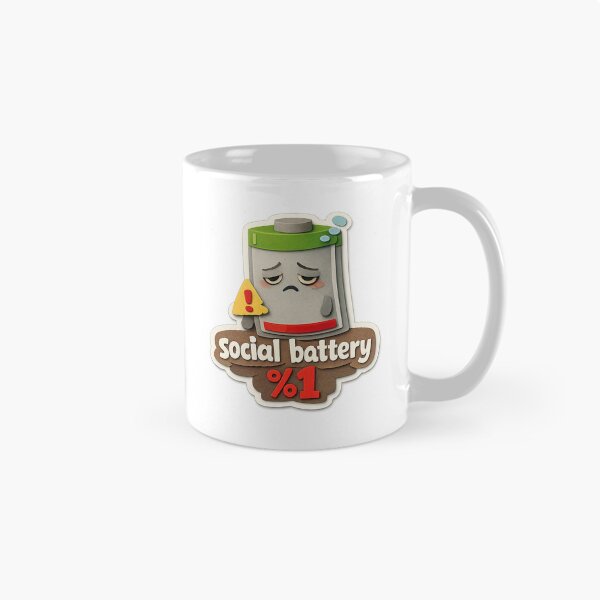Item preview, Sad Social Battery Low Funny Sticker designed and sold by Promoffy.