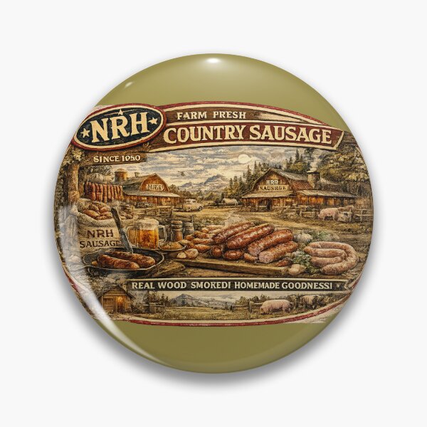Item preview, Retro sign for vintage US farm sausages designed and sold by Normandy Road Heritage.