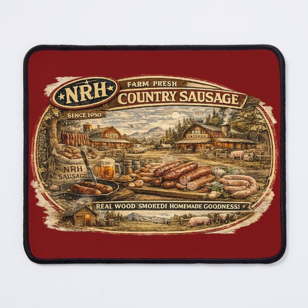 Item preview, Retro sign for vintage US farm sausages designed and sold by Normandy Road Heritage.
