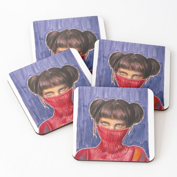 Item preview, Retro red sweater brown bob girl designed and sold by MadaFaCose.