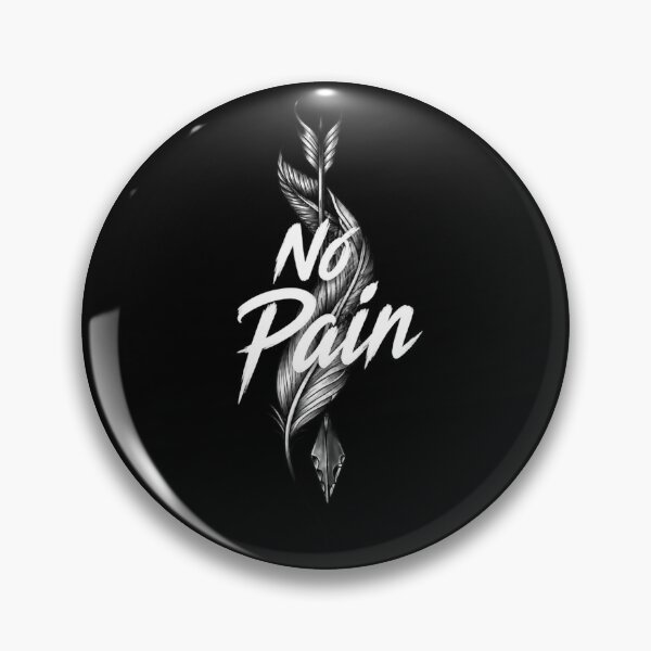 Item preview, No Pain Feather Arrow Motivational Tattoo Brush Typography Art designed and sold by Shakhbata-1.