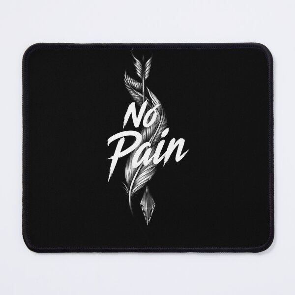 Item preview, No Pain Feather Arrow Motivational Tattoo Brush Typography Art designed and sold by Shakhbata-1.