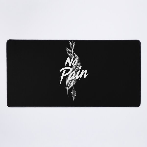 Item preview, No Pain Feather Arrow Motivational Tattoo Brush Typography Art designed and sold by Shakhbata-1.