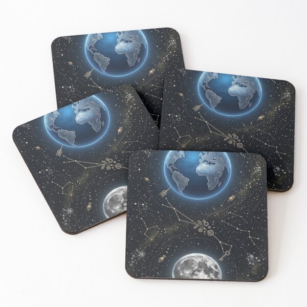 Item preview, Earth & Crescent Moon – Dark Academia Celestial Night Sky Art Print – Mystical Space Decor designed and sold by @SHINTOSARTSTORE.
