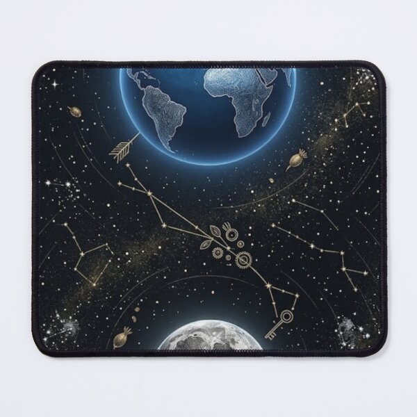 Item preview, Earth & Crescent Moon – Dark Academia Celestial Night Sky Art Print – Mystical Space Decor designed and sold by @SHINTOSARTSTORE.