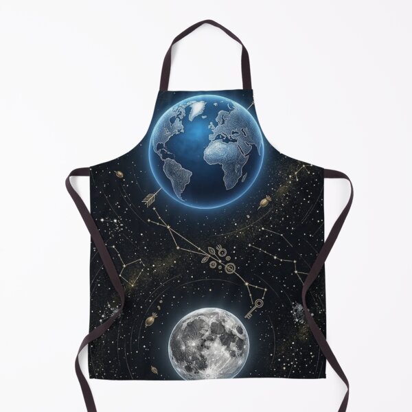 Item preview, Earth & Crescent Moon – Dark Academia Celestial Night Sky Art Print – Mystical Space Decor designed and sold by @SHINTOSARTSTORE.