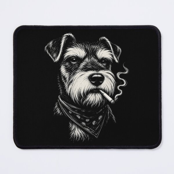 Item preview, Smoking Schnauzer Funny Dog Lover Vintage Canine Humor designed and sold by Blok45.